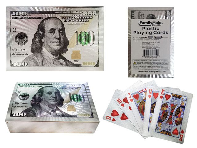 100 Pieces of Playing Card Plastic White Gold