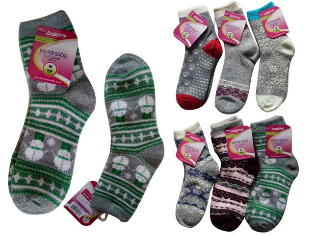 72 Pieces of Women's Thick Socks Assorted Designs One Size Fits Most