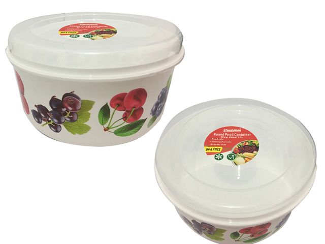 48 Pieces of Round Printed Food Container