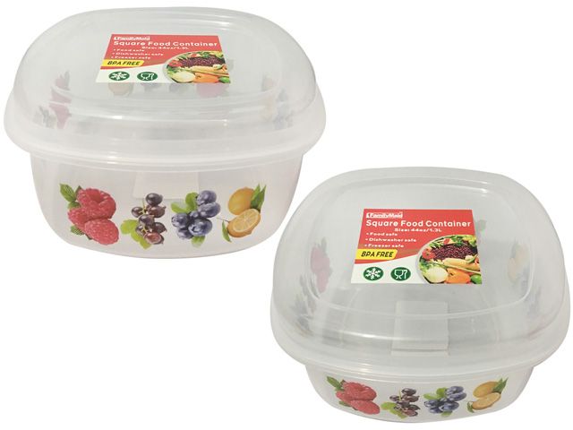48 Pieces of Square Printed Food Container