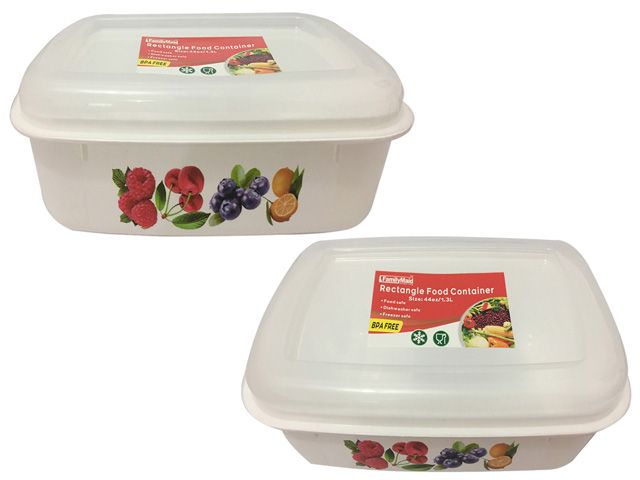 48 Pieces of Rectangle Printed Food Container