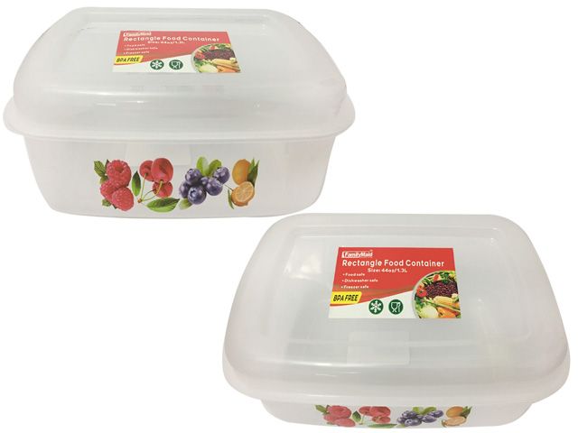 Familymaid Case of [48] Square Food Container with Print - 6.5 x 6.5