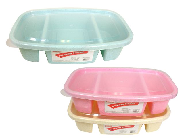 72 Pieces of 3 Section Rectangle Food Container