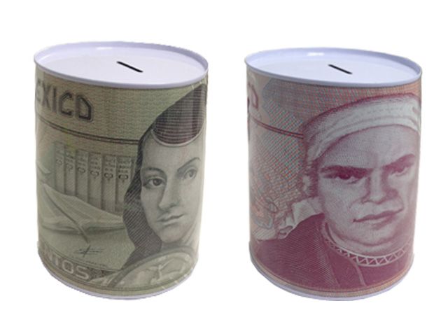 48 Wholesale Saving Bank Tin Mexican Money Assorted