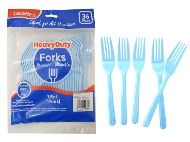 48 Pieces of 36 Piece Baby Blue Color Forks