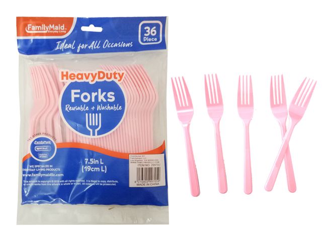 48 Pieces of 36 Piece Baby Pink Color Forks