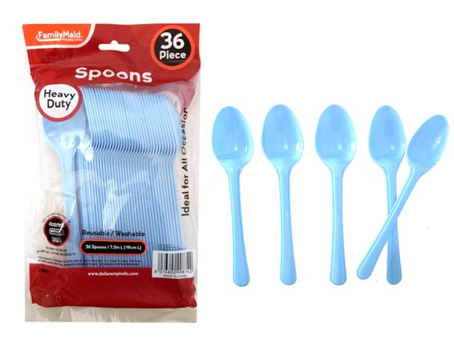 48 Pieces of 36 Piece Baby Blue Color Spoons
