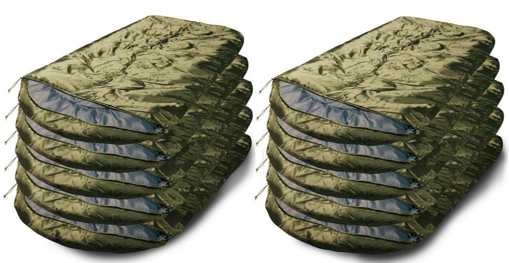 10 Pieces of Yacht And Smith Polyester Sleeping Bag In Olive Green 72" X 30" Inches