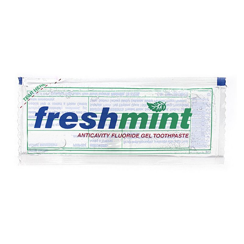 1000 Pieces of Freshmint 0.28 Oz. Single Use Clear Gel Anticavity Fluoride Toothpaste Packet
