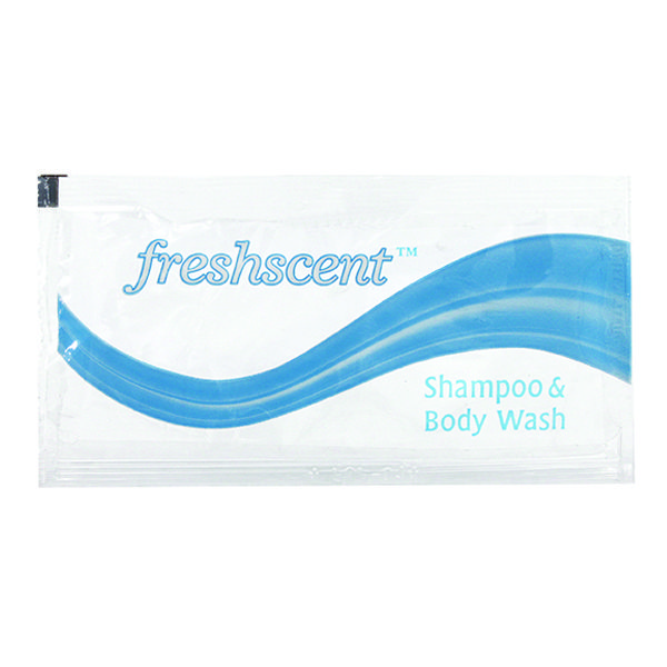 1000 Pieces of Freshscent 0.34 Oz Shampoo & Body Wash Packet
