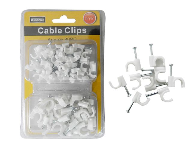 96 Pieces of White Cable Clips 6mm & 10mm