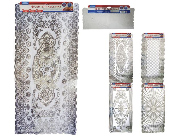 72 Pieces of Pvc Center Table Mat With Silver Printing