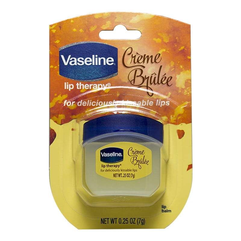 8 Pieces of Travel Size Vaseline Lip Therapy Creme Brulee - 0.25 oz. Jar