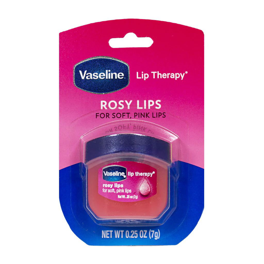 8 Pieces of Travel Size Vaseline Lip Therapy Rosy Lips - 0.25 oz. Jar