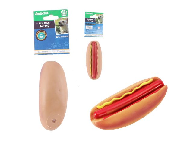 48 Wholesale Squeaky Pet Toy Hot Dog