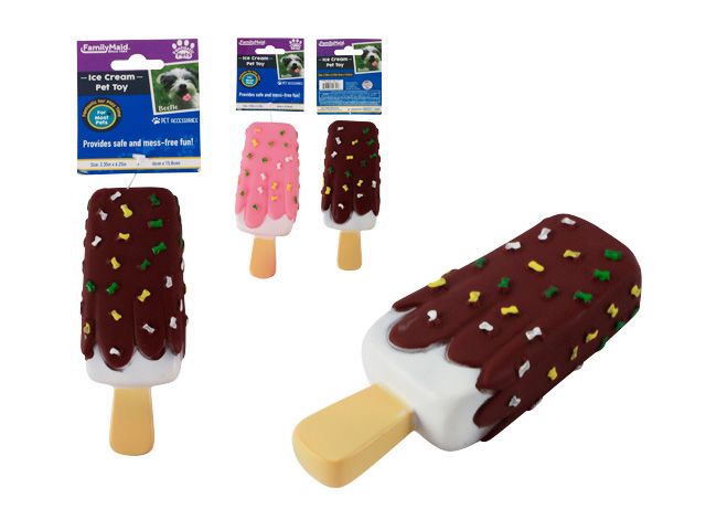 48 Wholesale Squeaky Pet Toy Ice Cream Bar
