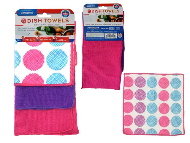 48 Pieces of 3pc Microfiber Dish Towels