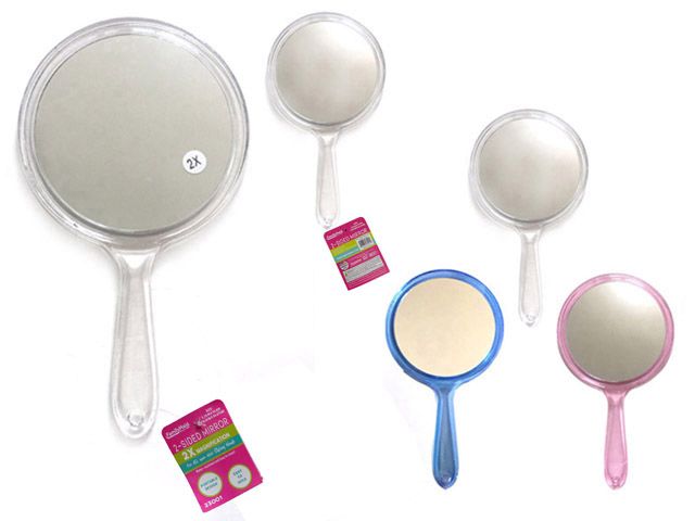 96 Pieces of 2-Sided Hand Mirror 3 Assorted Colors