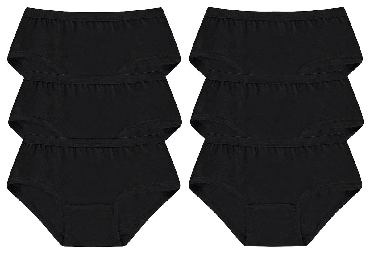 Yacht & Smith Womens Cotton Lycra Underwear Black Panty Briefs In