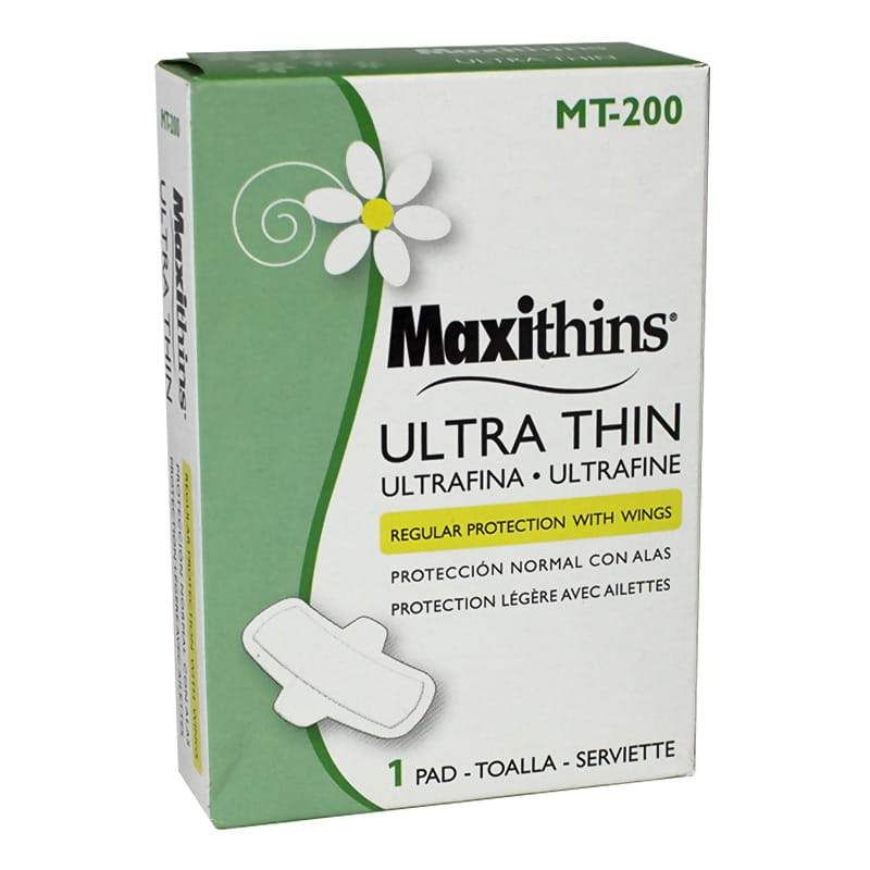 200 Wholesale Maxithins Ultra Thin Pads With Wings Box Of 1