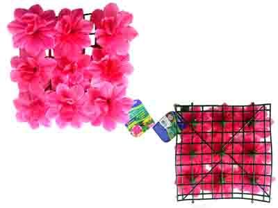 48 Pieces of Flower Mat 9 Head 10"x10" Pink