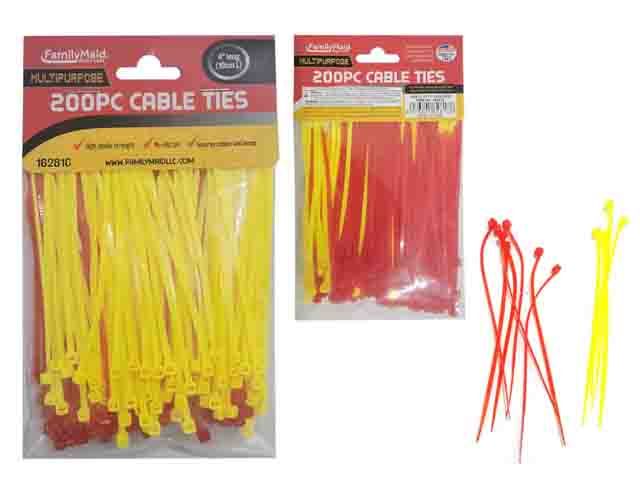 96 Pieces of 200pc Asst Color Cable Ties