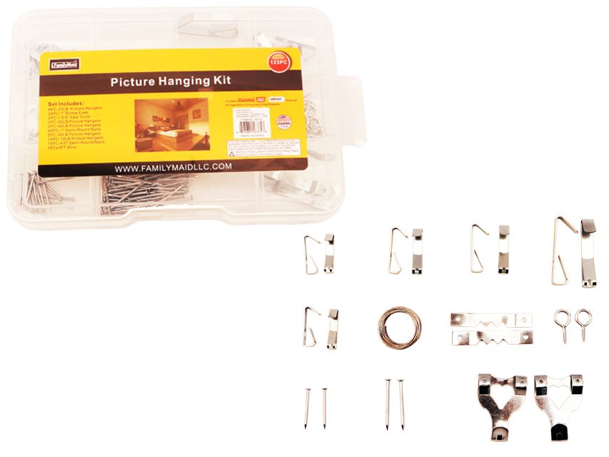 123pc Picture Hanging Kit With Tool Box