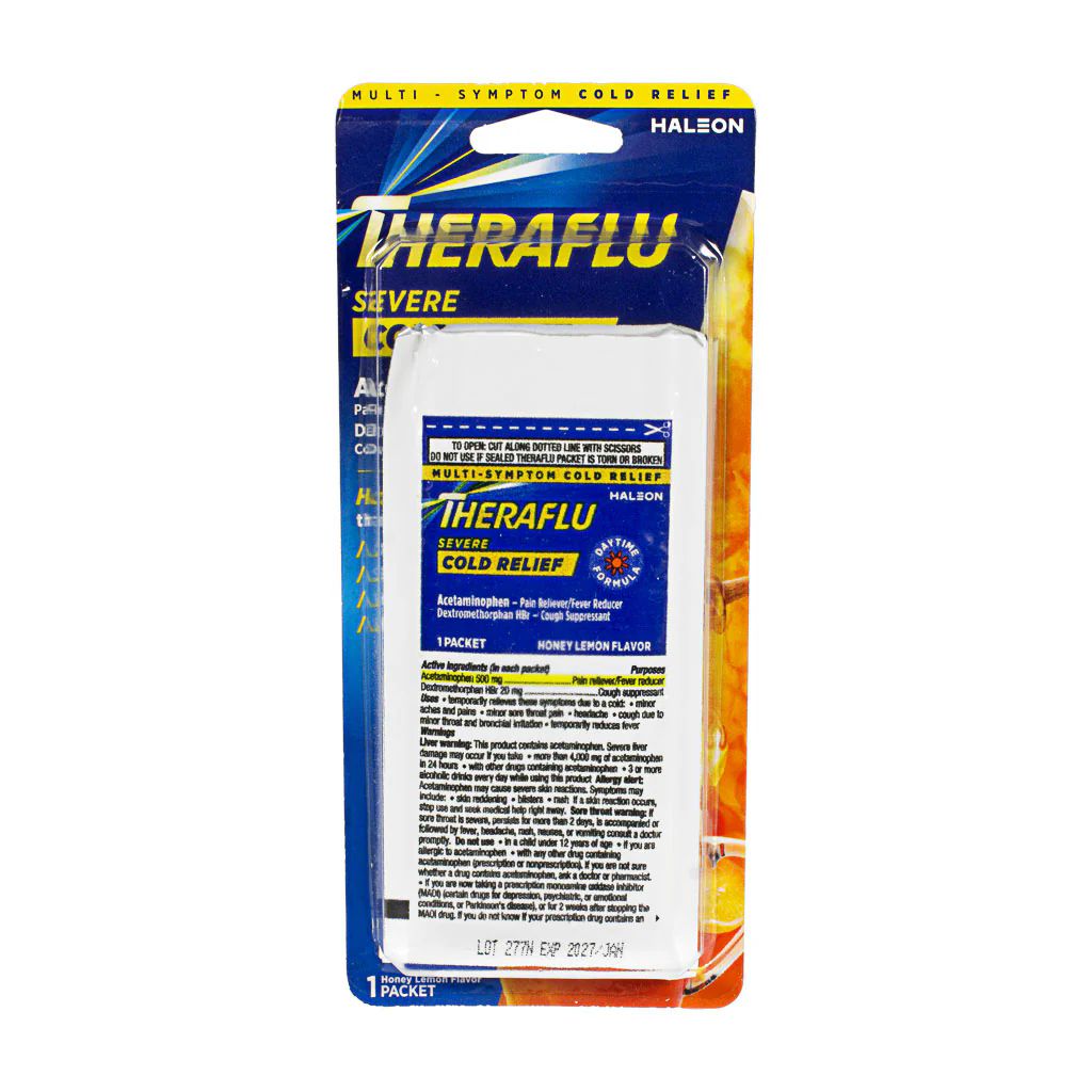 6 Pieces Theraflu Severe Cold &amp; Cough Daytime - Card Of 1 - Pain and ...