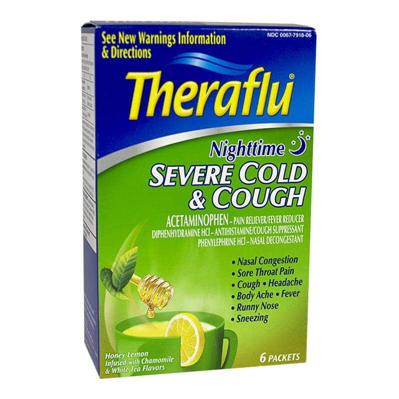 3 Wholesale Severe Cold Cough Relief Nighttime - Box Of 6 Packets