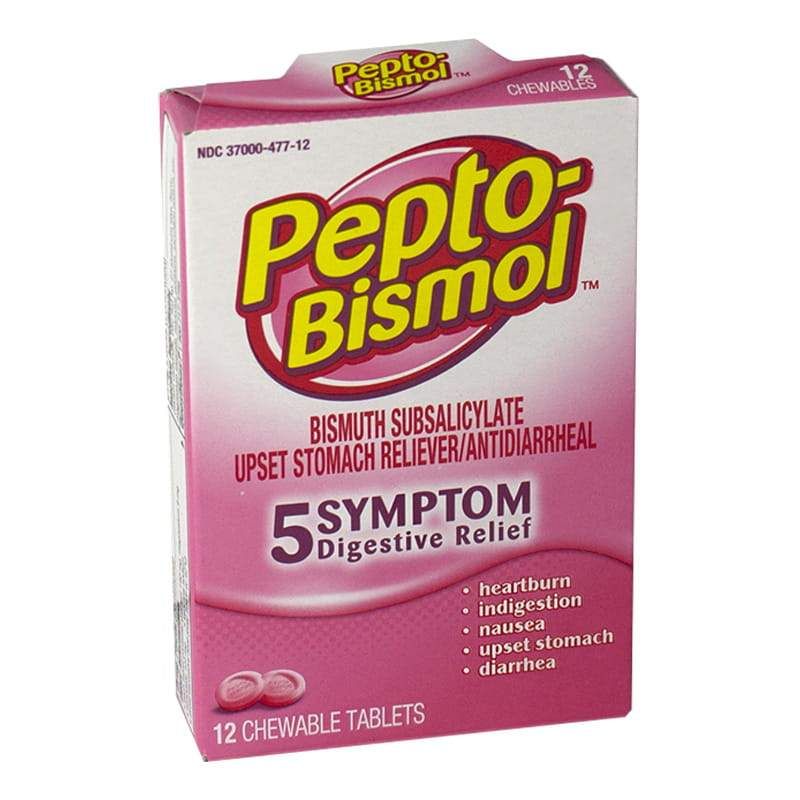8 Pieces of Pepto Bismol Chewables Box - Box of 12