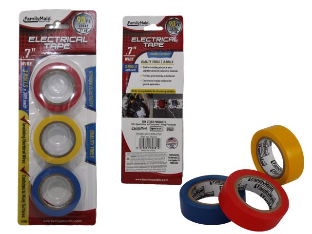 144 Pieces of 3pc Electrical Tape 3 Colors
