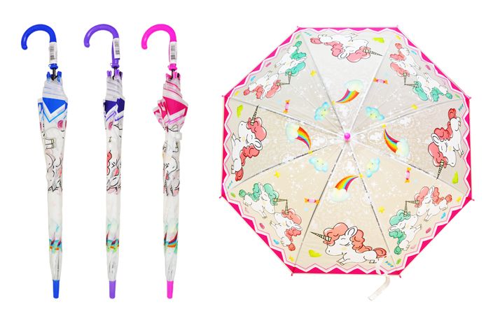 24 Wholesale Unicorn Children's Assorted Umbrellas