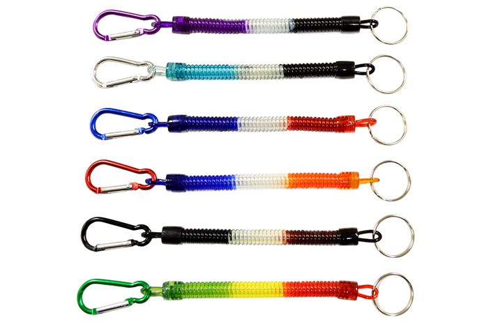 84 Pieces of Coil Keychain With Carabiner