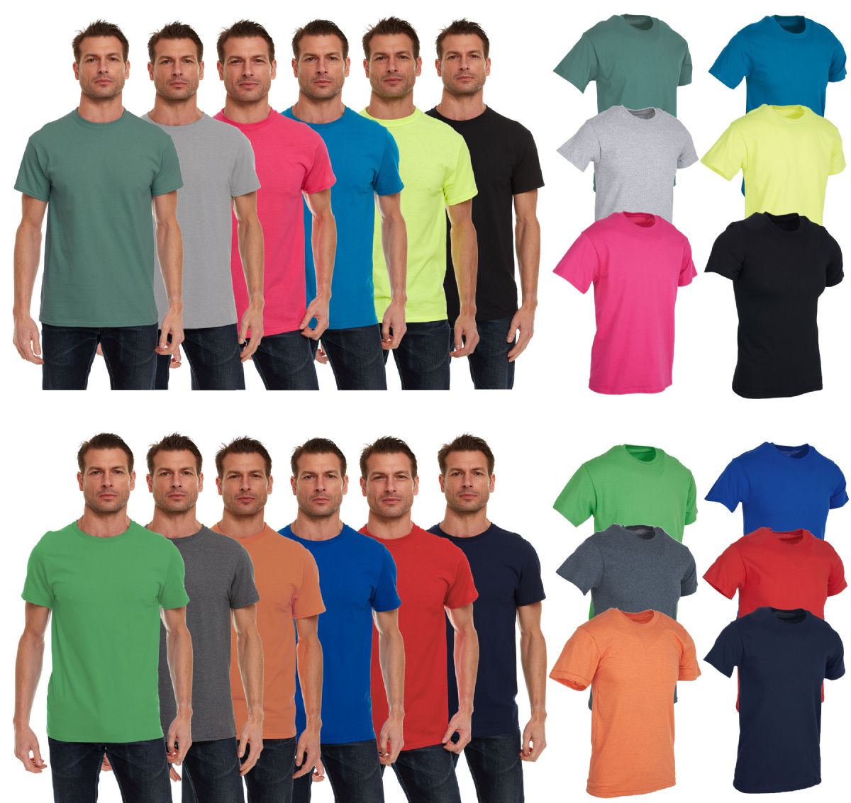 36 Pieces of Mens Plus Size Cotton Short Sleeve T Shirts Assorted Colors Size 3xl