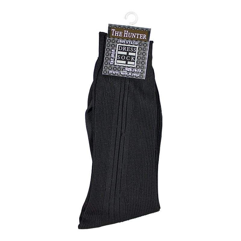 Men's Poly - Blend Black Dress Socks - 1 Pair