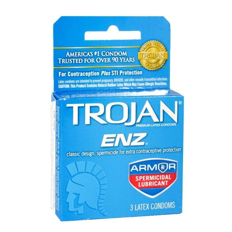 48 Pieces of Spermicidal Condoms - Trojan Enz Spermicidal Condoms