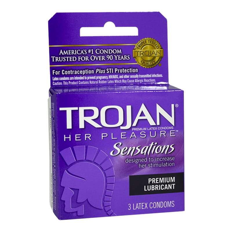 36 Pieces of Condoms - Trojan Her Pleasure Condoms Box Of 3
