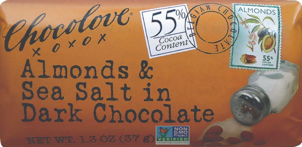 12 Pieces of Almond Dark Chocolate - Chocolove Almond Dark Chocolate 1.3 Oz.