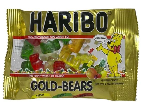 24 Pieces of Gold - Bears Gummi Candy - 2 Oz.