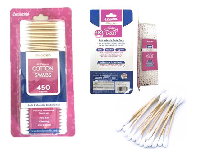 72 Pieces of 450 Count Wooden Cotton Swabs