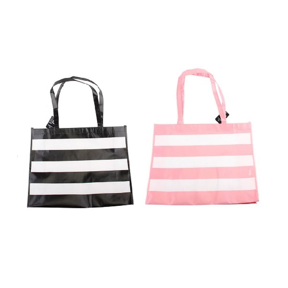 48 Pieces of Woven Tote Bag [wide Stripes]