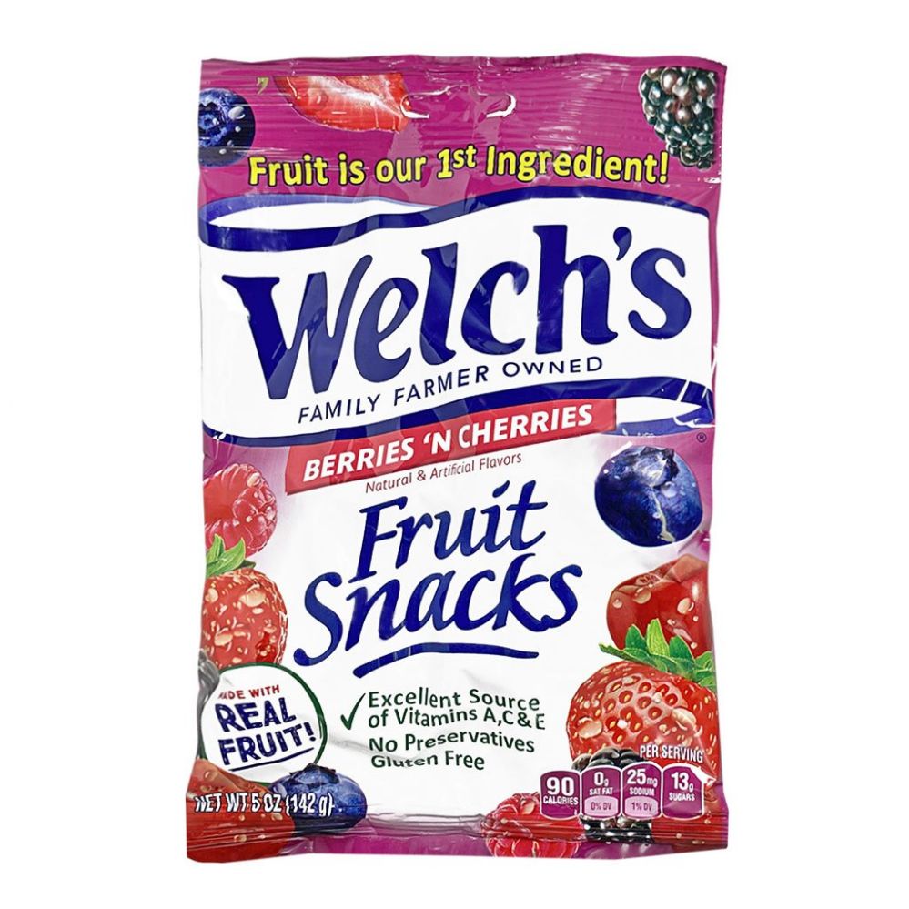 12 Pieces of Welch's Berries 'n Cherries Fruit Snacks - 5 Oz.