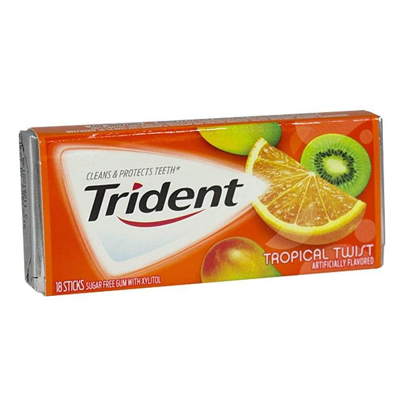 12 Wholesale Trident Tropical Twist Gum - 18 Sticks