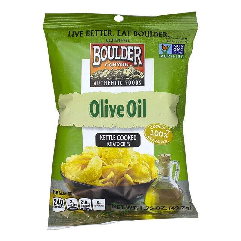 72 Wholesale Potato Chips - Boulder Canyon Olive Oil Kettle Cooked Potato Chips 1.75 Oz.
