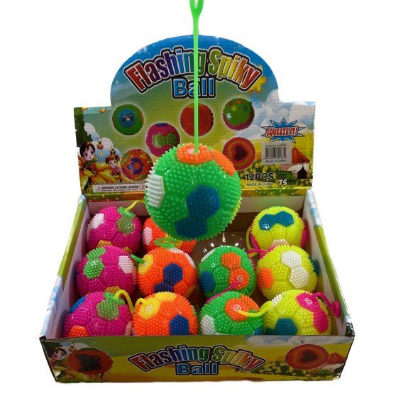 72 Wholesale 3" Squeeze Yoyo Spike Ball With Lights [sport]