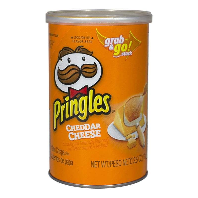 12 Pieces of Pringles Cheddar Cheese Potato Chips - 2.5 Oz.