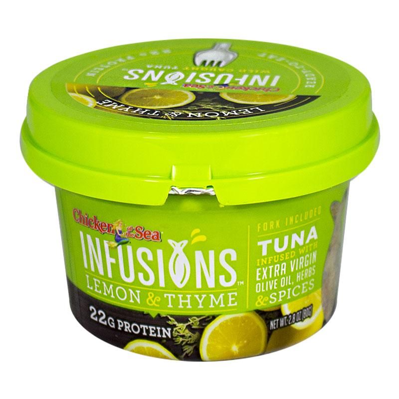 6 Wholesale Infusions Lemon & Thyme Tuna - 2.8 Oz. W/fork