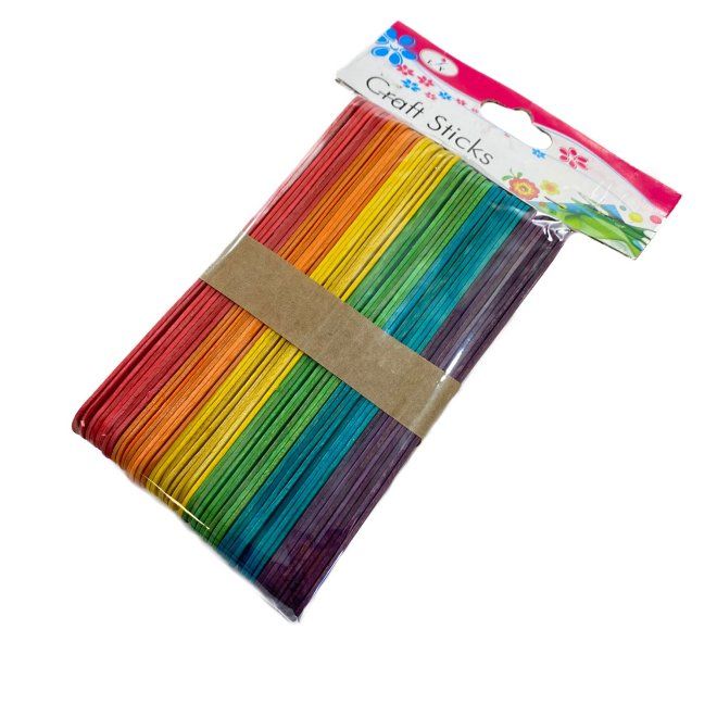 72 Pieces of 50pc 6" Wooden Craft Sticks [rainbow Colored]