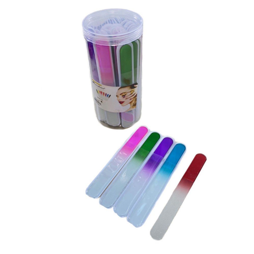 120 Wholesale Glass Nail Files In Tub Assorted Color at