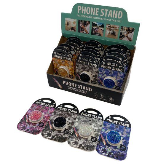 48 Pieces of Collapsible Phone/tablet Grip And Stand [textured Glitter]